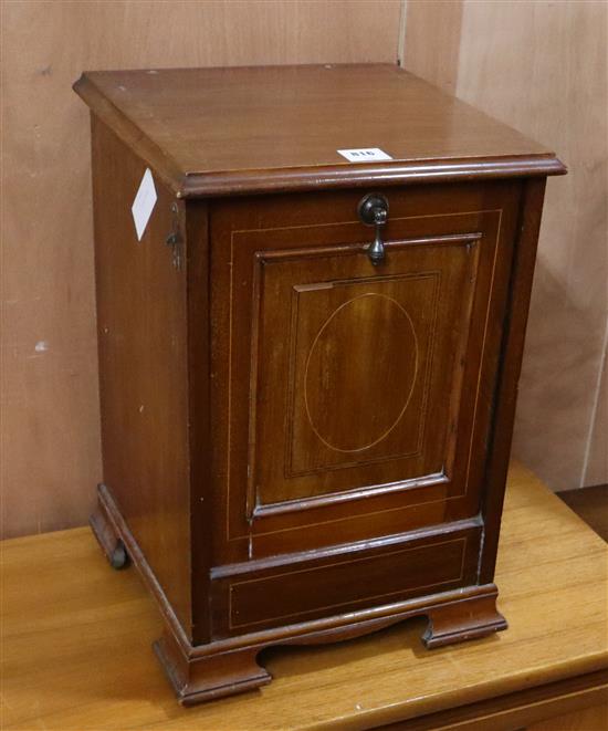 An Edwardian inlaid mahogany coal box